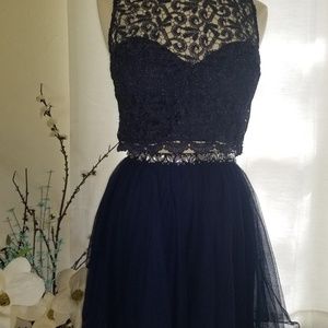 Two Piece Navy Lace Dress
